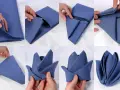 Tutorial tovaglioli: passaggi per creare una rosa di stoffa. Un modo elegante per apparecchiare la tavola.
