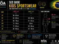 Tabella misure sartoriali bambini BOA: guida taglie sportswear, con misure di torace e vita per ogni età.