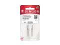 Confezione di due aghi gemelli Singer 4.0 mm, ideali per tessuti leggeri e medi. La tabella aghi per macchina da cucire indica la misura 80/12.