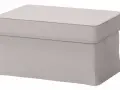 Pouf quadrato grigio chiaro con fodera rimovibile, ideale per chi cerca idee su come rivestire un pouf quadrato con stile e praticità.