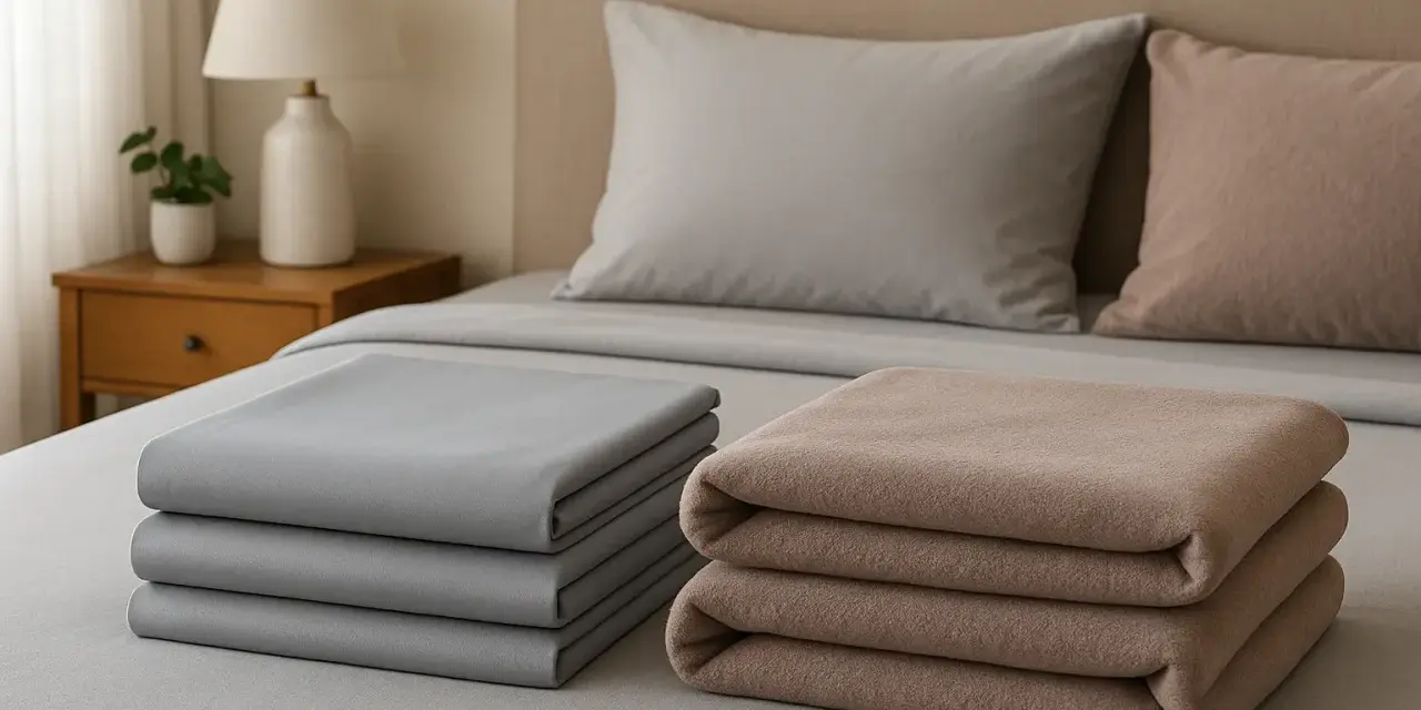 Piegati sul letto, due pile di lenzuola di flanella, grigie e color tortora. Forse le lenzuola di flanella fanno male al portafoglio, ma sono morbide.