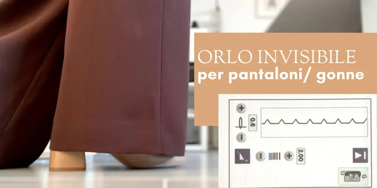 Orlo invisibile per pantaloni e gonne, con un dettaglio di cucitura che ricorda quella dei jeans.