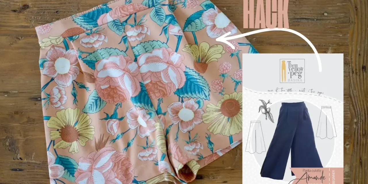Cartamodello shorts donna gratis con fantasia floreale. Un pattern hack per creare un capo unico.