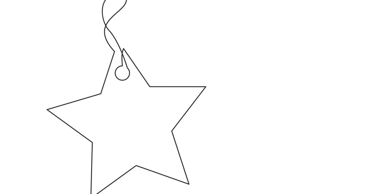 Stella di Natale stilizzata, ideale per disegni natalizi da ricamare a punto catenella.