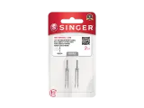Confezione di due aghi gemelli Singer 4.0 mm, ideali per tessuti leggeri e medi. La tabella aghi per macchina da cucire indica la misura 80/12.