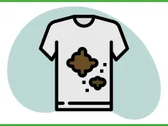 Maglietta bianca macchiata di marrone. Scopri come togliere macchie di sgrassatore sui vestiti con rimedi efficaci.