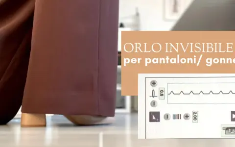 Orlo invisibile per pantaloni e gonne, con un dettaglio di cucitura che ricorda quella dei jeans.