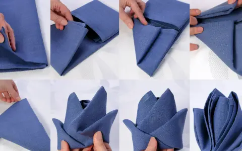 Tutorial tovaglioli: passaggi per creare una rosa di stoffa. Un modo elegante per apparecchiare la tavola.