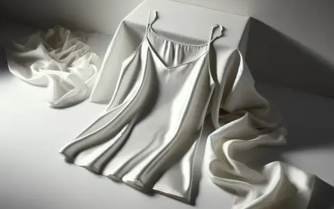 Sottoveste di seta bianca su un cubo, con drappeggi morbidi. Per mantenerla così, ecco come lavare la seta con cura.