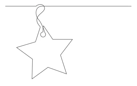 Stella di Natale stilizzata, ideale per disegni natalizi da ricamare a punto catenella.