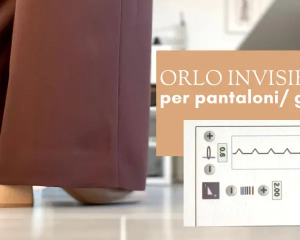 Orlo invisibile per pantaloni e gonne, con un dettaglio di cucitura che ricorda quella dei jeans.