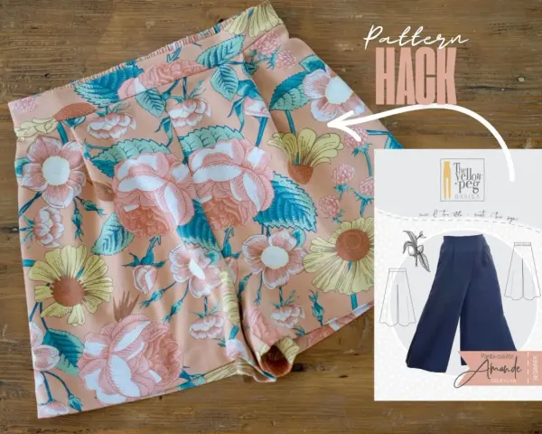 Cartamodello shorts donna gratis con fantasia floreale. Un pattern hack per creare un capo unico.