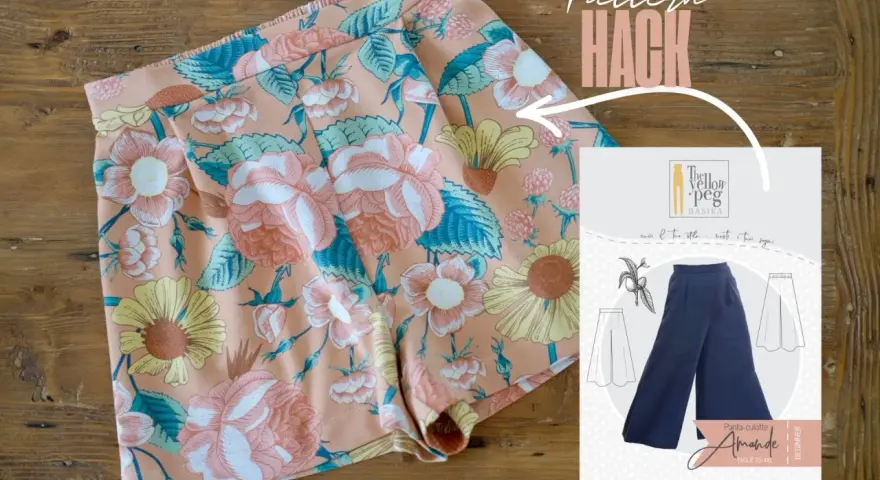 Cartamodello shorts donna gratis con fantasia floreale. Un pattern hack per creare un capo unico.