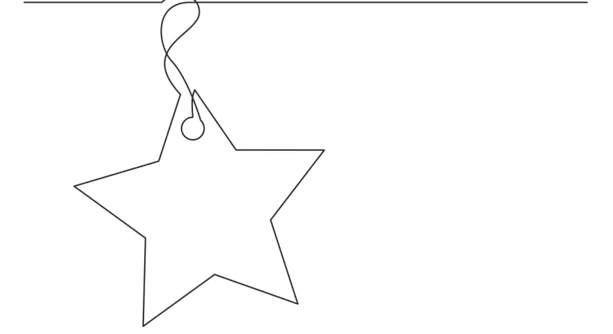 Stella di Natale stilizzata, ideale per disegni natalizi da ricamare a punto catenella.
